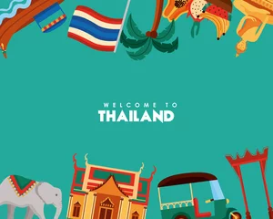 Fotobehang welcome to thailand banner © Gstudio