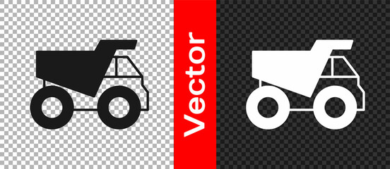 Black Mining dump truck icon isolated on transparent background. Vector © Kostiantyn