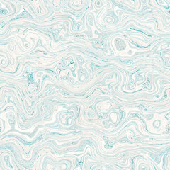 Aegean teal mottled swirl marble nautical texture background. Summer coastal living style home decor. Liquid fluid blue water flow effect dyed textile seamless pattern.
