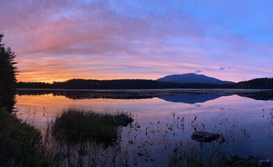 Millinocket Maine sunset over the lake