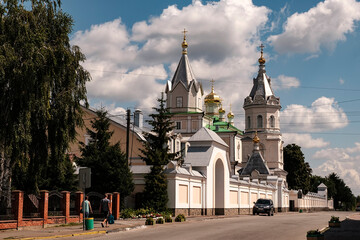 Orthodox Holy Trinity stauropegial patriarchal Convent in Korets, Rivne region, Ukraine. August 2021