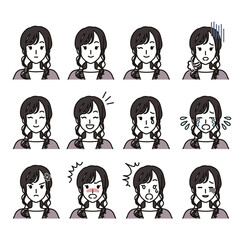 女性の色々な表情