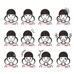 幼稚園の女の子の色々な表情