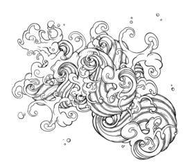 Wave drawn with a line