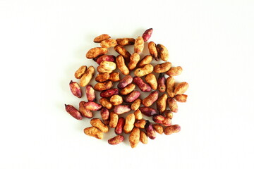 fresh jambolan plum, jamun,java plum,black jamun,syzygium cumini or jambhul fruits  seeds in white background