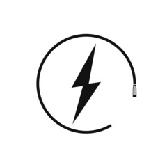 Electric car charging icon, graphic design template, lightning bolt. Parking with electric charge sign, vector illustration.
