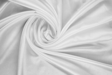 Obraz premium White cloth background abstract with soft waves, closeup texture of cloth