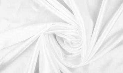 White cloth background abstract with soft waves, closeup texture of cloth