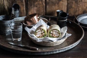 Gourmet Cafe Grilled Chicken & Avocado Wrap Sandwich