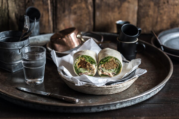 Gourmet Cafe Falafel & Salad Wrap Sandwich