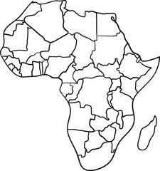 cartoon map of the african continent
