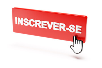 3D Red Channel Subscribe Button With Hand Cursor, 