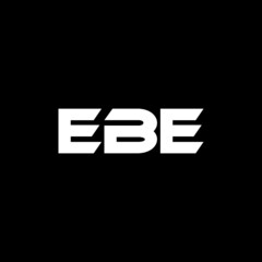 EBE letter logo design with black background in illustrator, vector logo modern alphabet font overlap style. calligraphy designs for logo, Poster, Invitation, etc.