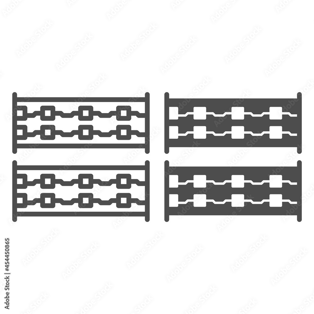 Poster simple printed circuit boards layout line and solid icon, electronics concept, simple pcb vector sig