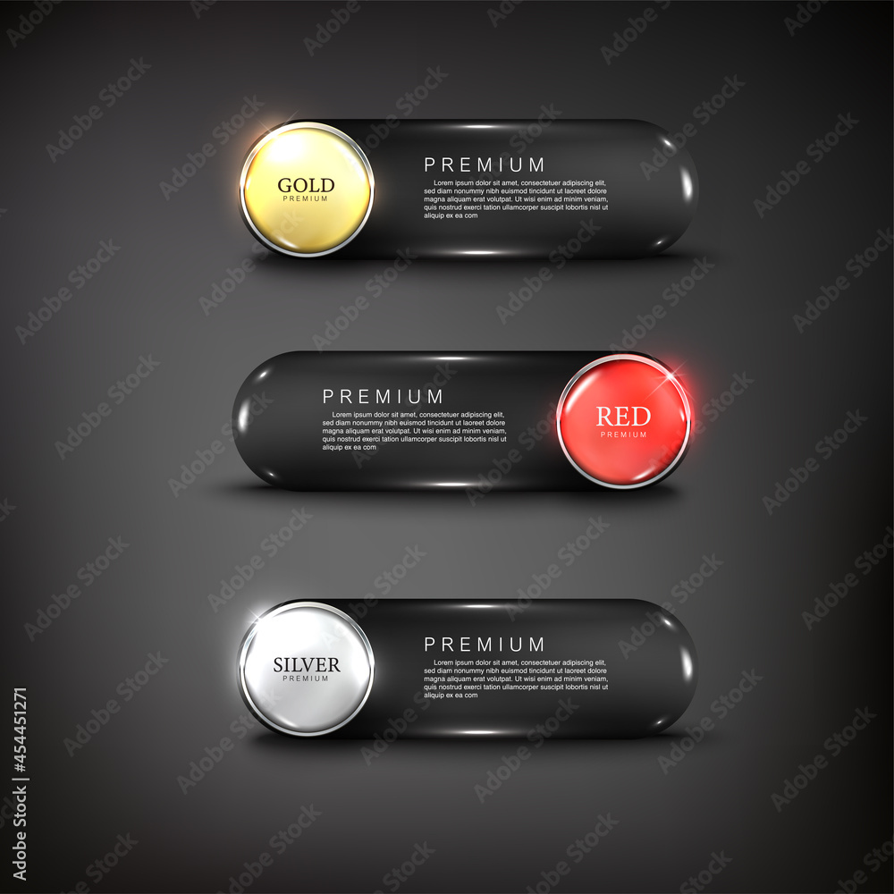 Canvas Prints vector buttons web glossy and steel for web color gold silver black red 2