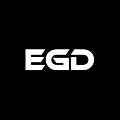 EGD letter logo design with black background in illustrator, vector logo modern alphabet font overlap style. calligraphy designs for logo, Poster, Invitation, etc.