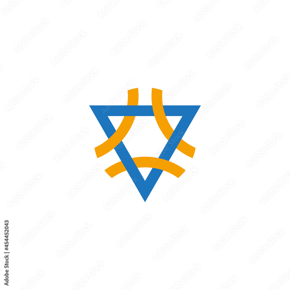Poster triangle colorful line overlap logo vector