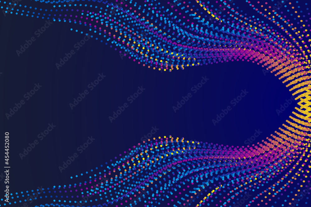 Aufkleber flowing particle lines converge to the right internet network technology sense background