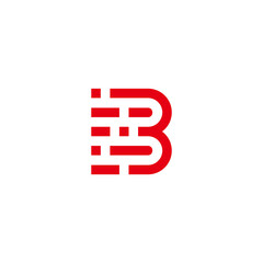 Fototapeta premium letter b stripes pixel run movement geometric logo vector