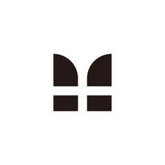 letter m plus geometric simple logo vector