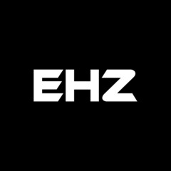 EHZ letter logo design with black background in illustrator, vector logo modern alphabet font overlap style. calligraphy designs for logo, Poster, Invitation, etc.