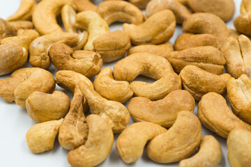 cashew nut on white background
