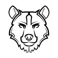 Black and white line art of bear head Good use for symbol mascot icon avatar tattoo T Shirt design logo