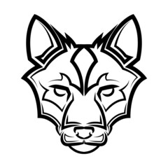 Black and white line art of fox head. Good use for symbol, mascot, icon, avatar, tattoo, T Shirt design, logo or any design