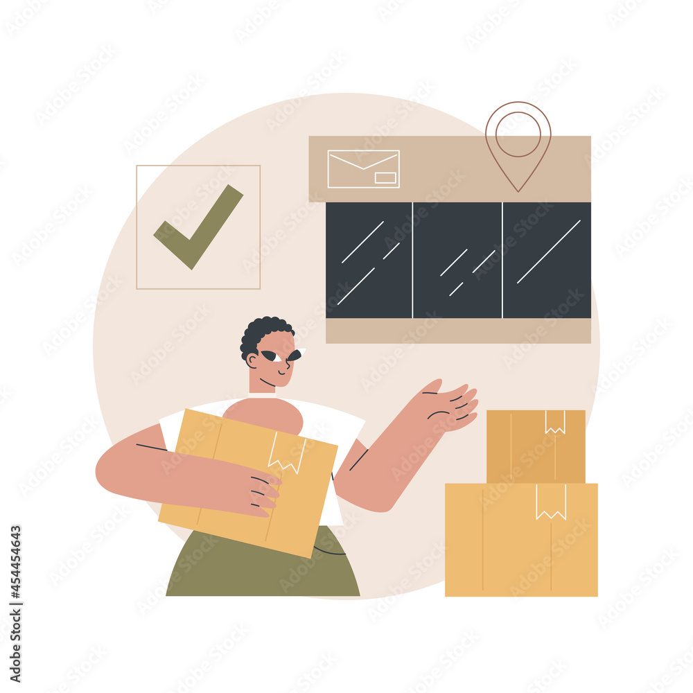 Poster order received abstract concept vector illustration. order status notification, purchase processing,