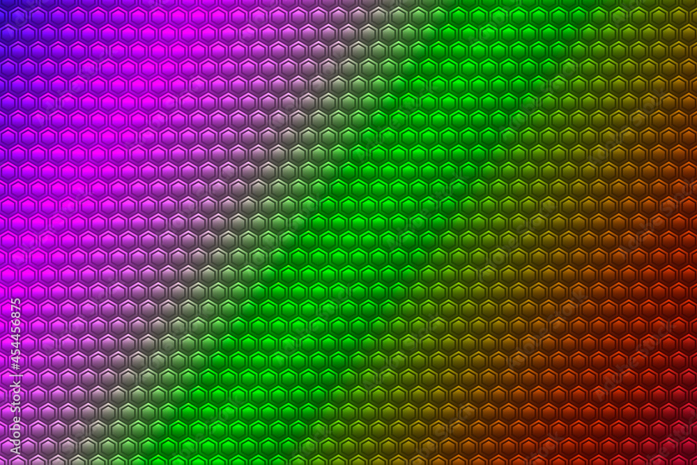Poster abstract color illustration with hexagonal elements.