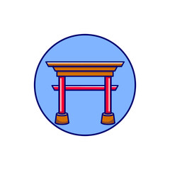 Tori Gate cartoon icon illustration