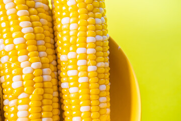 Boiled tasty corn on the Cob ready to eat