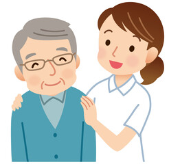 高齢者に寄り添う介護士　介護　ヘルパー