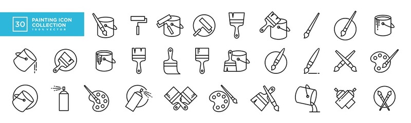 Vector graphic of painting icon collection