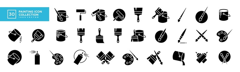 Vector graphic of painting icon collection