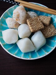 한국 전통음식 송편, 찰떡, 깨강정 