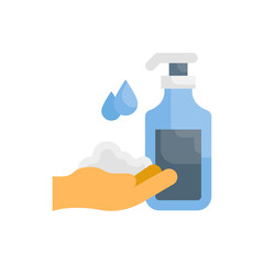 Hand washing vector flat icon style illustration. EPS 10 file