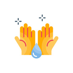Clean hands vector flat icon style illustration. EPS 10 file