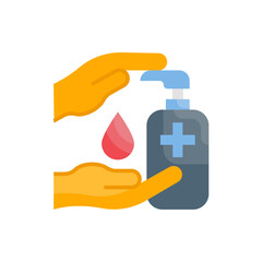 Hand sanitizer vector flat icon style illustration. EPS 10 file