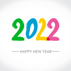 Bright vector design 2022. Flat template for the new year. Attractive uncluttered logo.
