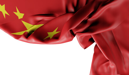 Waving flag of China. 3d rendering