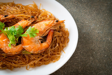 Casseroled or Baked Shrimp with Glass Noodles