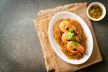 Casseroled or Baked Shrimp with Glass Noodles