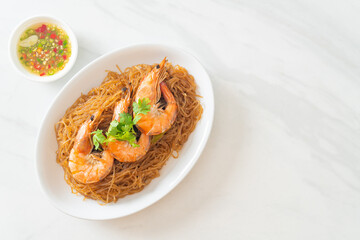 Casseroled or Baked Shrimp with Glass Noodles