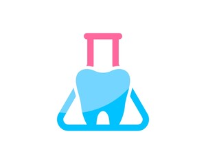 Triangle bottle laboratory with healthy tooth inside