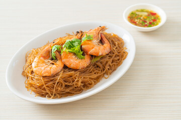 Casseroled or Baked Shrimp with Glass Noodles