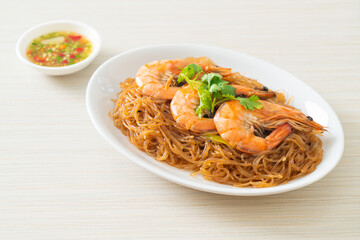 Casseroled or Baked Shrimp with Glass Noodles