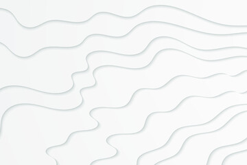 Wavy white illustration. Abstract paper cut background.