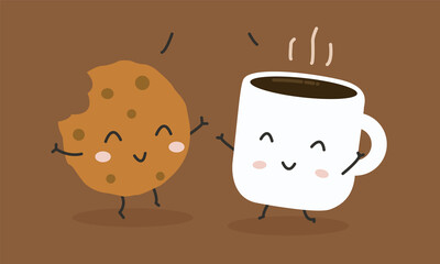 Cookie and Coffee Cup Restaurant Mascot
