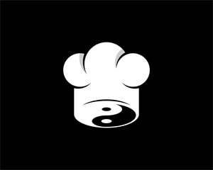 Chef hat with yin and yang inside